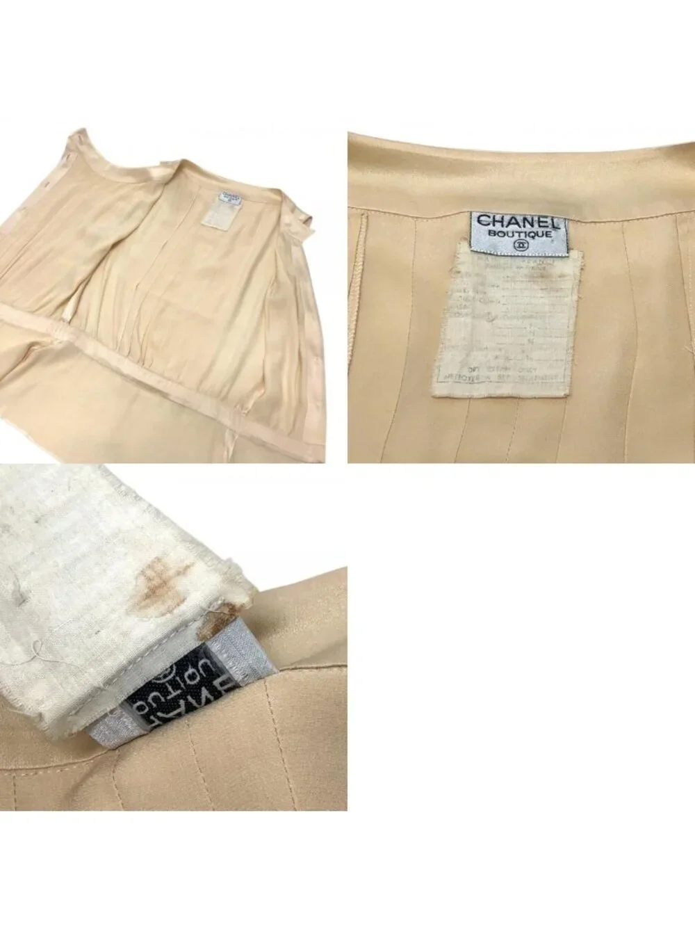 Chanel Blouse Camellia Button Silk White